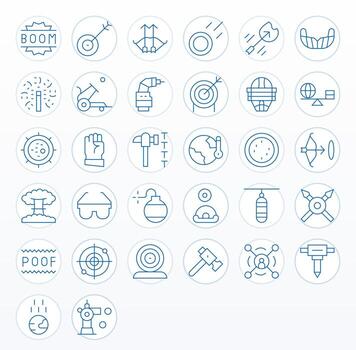 32 High Resolution Thin Line Icons for Impact with Pixel Aligned precision vector