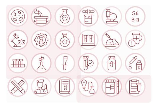 24 Delgado línea íconos desde experimentar en 64 x 64 monitor Perfecto calidad vector