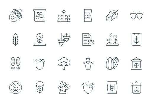 Seed Icon Repository containing 24 Thin Line 128x128 Editable graphics vector