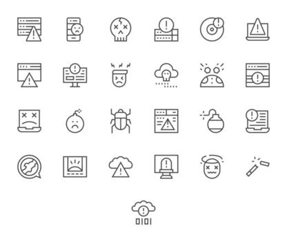 25 Icons inspired by Crash in PIXEL Perfect 256x256 Regular Line quality vector