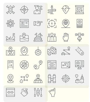 navegación icono repositorio conteniendo 40 Delgado línea retina Listo píxel Perfecto gráficos vector