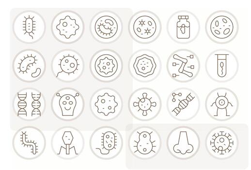 24 Thin Line Icons designed for Organism in High Resolution Detail Enhanced format vector
