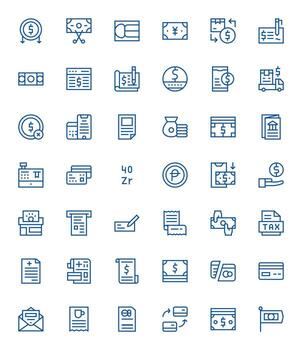 Bill Essential Set including 42 Editable Regular Line High Resolution Icons vector