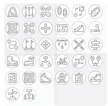 Thin Line Style Path Icons with 32 64x64 Display Perfect Designs vector