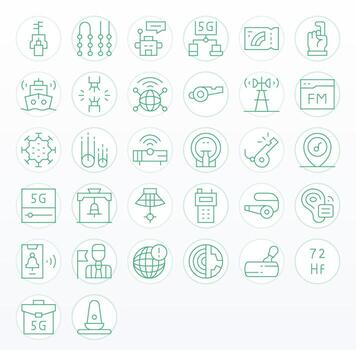 señal icono colección presentando 32 píxel optimizado 64 x 64 Delgado línea diseños vector