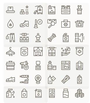 Product Scalable Set featuring 42 Grid Fitted Regular Line 128x128 Icons vector