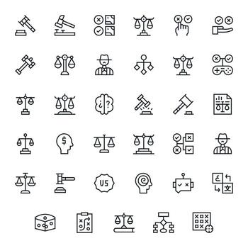 35 Regular Line Icons from Decision in High Resolution Editable Quality vector