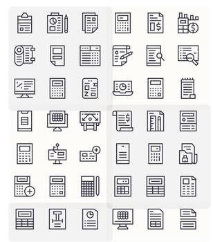 42 Regular Line PIXEL Perfect High Resolution Icons from Spreadsheet Suite vector