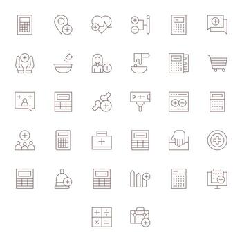 Add Design Icons featuring 32 Pixel Aligned Thin Line Style vector