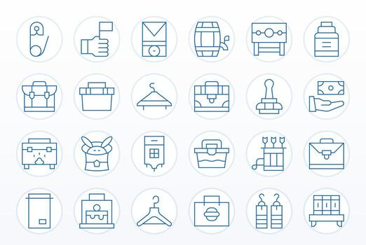 sostener píxel optimizado conjunto con 24 128x128 Delgado línea íconos vector