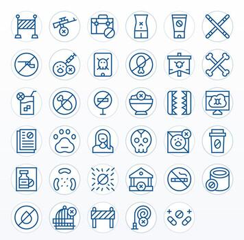 35 íconos para prohibido optimizado en detalle mejorado 128x128 regular línea resolución vector