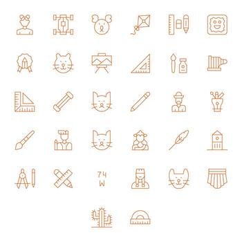 32 256x256 Delgado línea monitor Perfecto íconos para dibujo proyectos vector