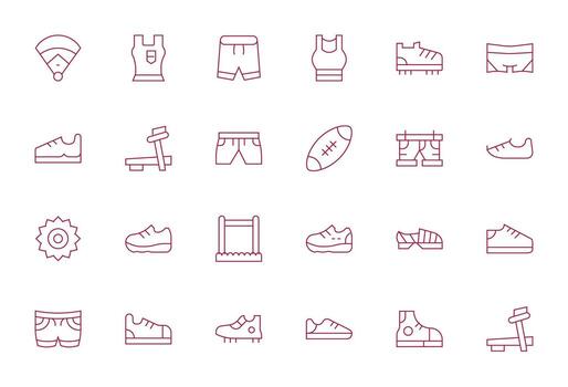 Running Graphics Pack including 24 Thin Line 128x128 Pixel Aligned Icons vector