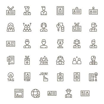 35 Icons for Membership optimized in Editable High Resolution Regular Line resolution vector