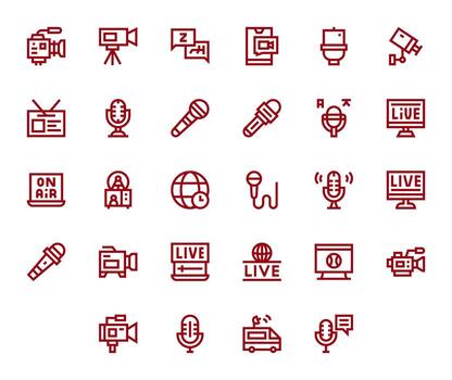28 Bold Line Icons for Live in crisp High Resolution Grid Fitted resolution vector