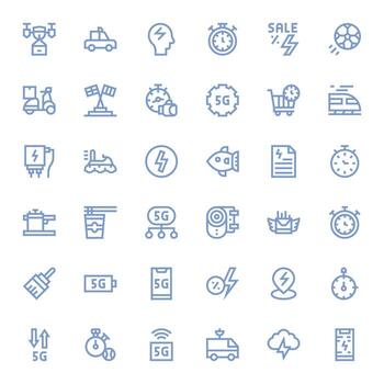 36 Icons for Fast featuring High Resolution Pixel Aligned Bold Line Graphics vector