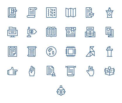 Instruction Icon Repository containing 25 Regular Line 64x64 Display Perfect graphics vector