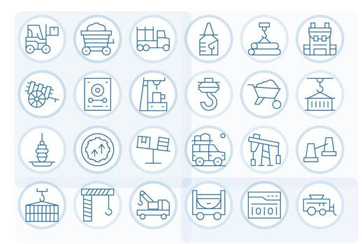 Load Icon Collection with 24 High Resolution Thin Line Designs vector