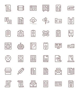 42 Regular Line Detail Enhanced Icons tailored for File 256x256 interface vector