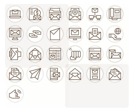 25 íconos para enviar optimizado en píxel optimizado retina Listo regular línea resolución vector