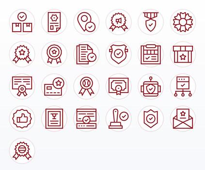 25 Regular Line Icons designed for Verified in High Resolution Editable format vector