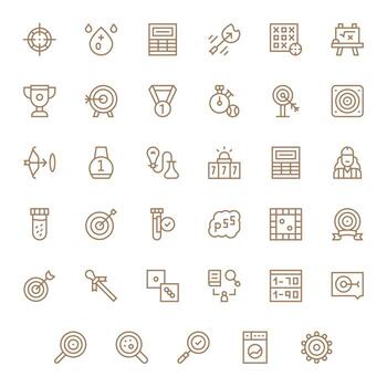 Result Professional Set with 35 Regular Line Pixel Optimized 256x256 Icons vector