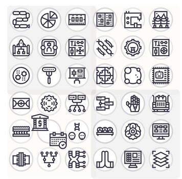 componentes icono repositorio conteniendo 36 negrita línea 128x128 píxel alineado gráficos vector