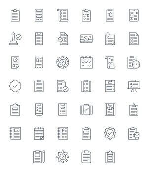 Checklist Modern Collection with 40 Thin Line High Resolution Pixel Optimized Icons vector