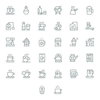 Brew Design Icons featuring 32 Pixel Aligned Thin Line Style vector
