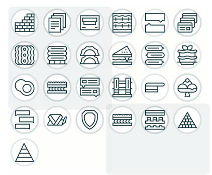 25 Regular Line Icons designed for Layered in 128x128 Pixel Optimized format vector
