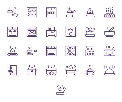 Warming Icon Set with 25 Regular Line Retina Ready Display Perfect Graphics vector