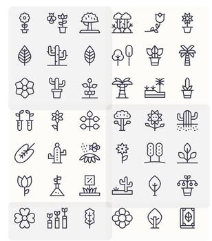 42 Retina Ready Regular Line Icons optimized for Flora Editable display vector