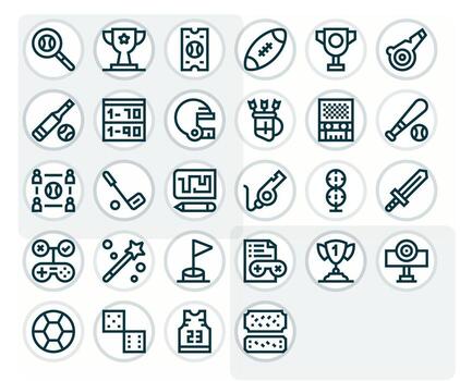 28 Bold Line Icons for Game in crisp 256x256 Display Perfect resolution vector