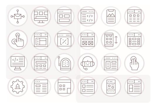 Responsive Icon Set with 24 Thin Line High Resolution Detail Enhanced Graphics vector