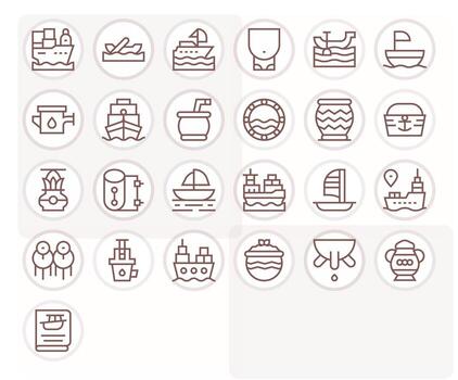 25 Regular Line Pixel Aligned Icons tailored for Vessel High Resolution interface vector