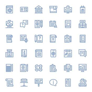 36 64x64 Bold Line Icons optimized for Documentation Pixel Aligned display vector
