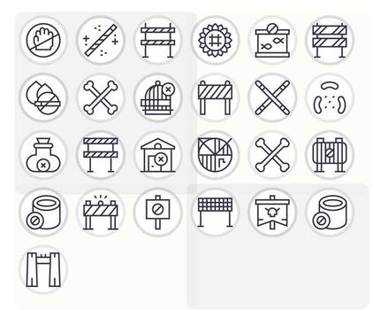 25 Editable Regular Line Icons designed for Keep Out Interface vector
