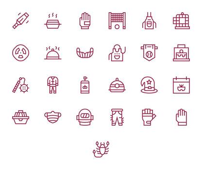 25 Regular Line Pixel Optimized Icons for Protective Graphics vector