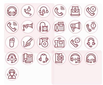 Call Icon Toolkit featuring 25 Editable Retina Ready Regular Line elements vector
