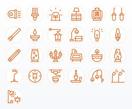 25 Regular Line Pixel Optimized 128x128 Icons from Lamp Suite vector