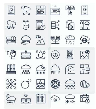 nube visual paquete conteniendo 42 regular línea editable íconos vector