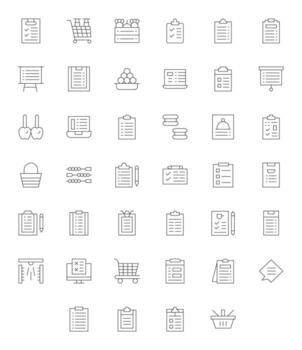 Items Graphics featuring 40 Thin Line Pixel Optimized 64x64 Designs vector