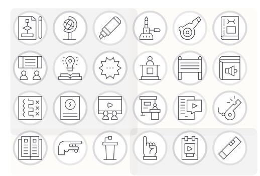 24 Delgado línea íconos desde instructivo en 64 x 64 píxel Perfecto calidad vector