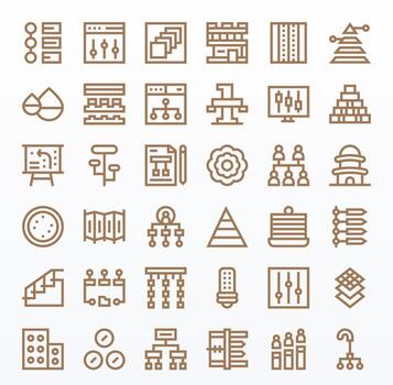 Bold Line Editable Icons from Levels Set with 36 High Resolution Icons vector