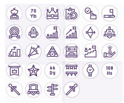 28 Icons inspired by Milestone in Pixel Optimized High Resolution Bold Line quality vector
