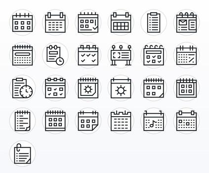 25 Regular Line Icons designed for Reminders in High Resolution Pixel Optimized format vector