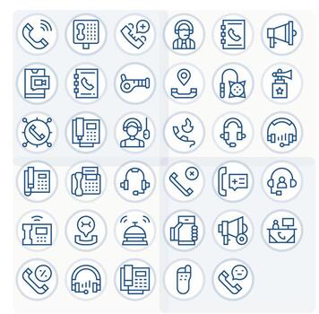 35 Regular Line Pixel Aligned Icons crafted for Call 256x256 applications vector