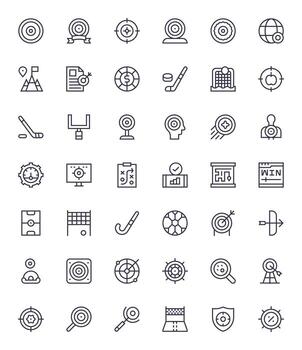 objetivo icono caja de herramientas presentando 42 detalle mejorado alto resolución regular línea elementos vector