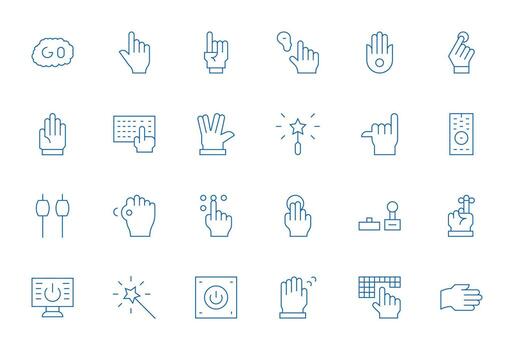 Activate Visual Pack containing 24 Thin Line Display Perfect Icons vector