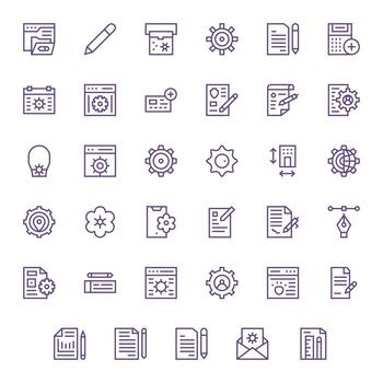 35 Detail Enhanced Regular Line Icons from Modify Collection vector